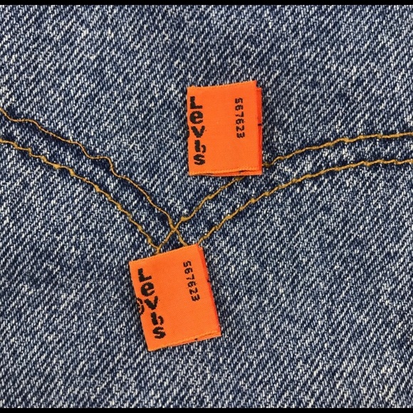 2 Levi’s Orange Tab Labels for replacements tabs - Picture 1 of 4
